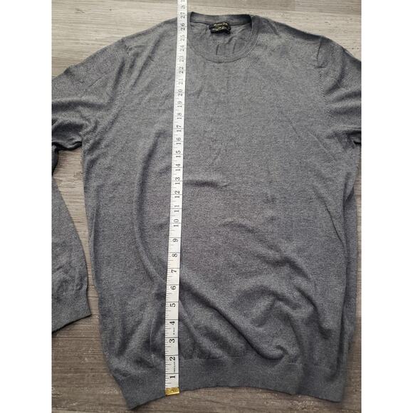 Massimo Dutti Cotton Silk Cashmere V-Neck Gray Pullover Jumper Sweater Size M - Picture 5 of 7